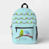 Schattige budgie paar - personaliseerbaar kinder bedrukte rugzak (Voorkant)