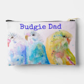 Schattige Budgie Whimsical Watercolor Vader Vaderd Etui (Achterkant)
