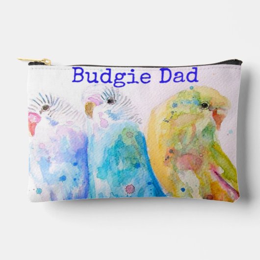 Schattige Budgie Whimsical Watercolor Vader Vaderd Etui (Voorkant)