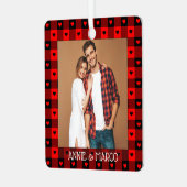 Schattige Buffalo Rutten Hartjes Aangepast Koppel  Metalen Ornament (Voorkant links)