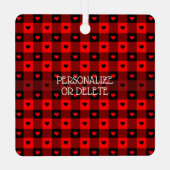 Schattige Buffalo Rutten Hartjes Aangepast Koppel  Metalen Ornament (Achterkant)