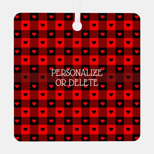 Schattige Buffalo Rutten Hartjes Aangepast Koppel  Metalen Ornament (Achterkant)