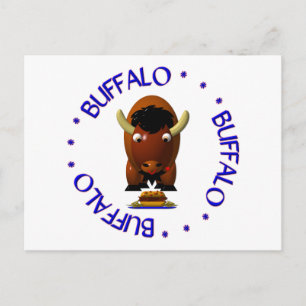 Schattige buffel met rundvlees op Weck en Buffel W Briefkaart