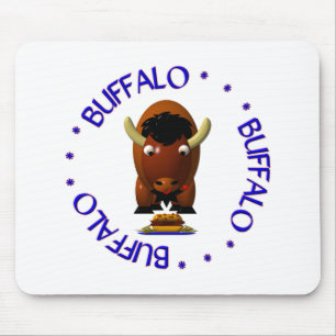 Schattige buffel met rundvlees op Weck en buffel w Muismat