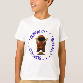 Schattige buffel met rundvlees op Weck en buffelvl T-shirt