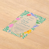    Schattige Bugs & Bloemen Lente & Zomer Baby Sho Acryl Uitnodigingen (Laagn)