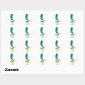 Schattige buitenaards hart ronde sticker (Vel)