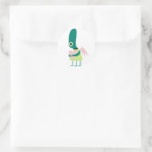 Schattige buitenaards hart ronde sticker (Tas)