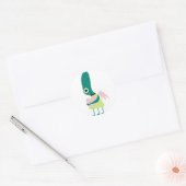Schattige buitenaards hart ronde sticker (Envelop)
