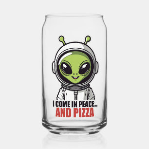 Schattige buitenaardse astronaut "Ik kom in vrede Blikvorm Glas