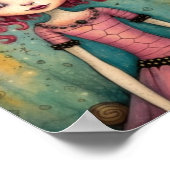 Schattige buitenaardse dame gemengde mediacollage poster (Hoek)