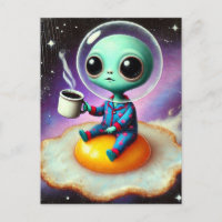 Schattige buitenaardse drijvend ei in de ruimte me