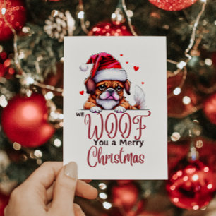 SCHATTIGE BULDOG WENS JE EEN PRETTIG KERSTFEEST FEESTDAGENKAART