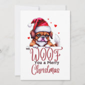 SCHATTIGE BULDOG WENST JE EEN PRETTIG KERSTFEEST FEESTDAGENKAART (Voorkant)