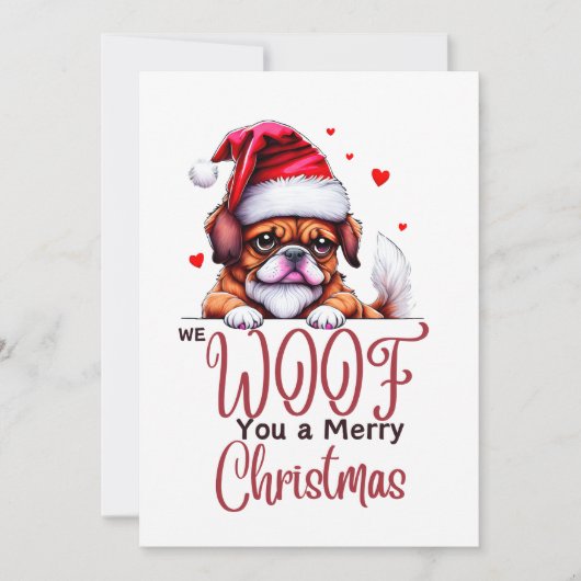 SCHATTIGE BULDOG WENST JE EEN PRETTIG KERSTFEEST FEESTDAGENKAART (Voorkant)