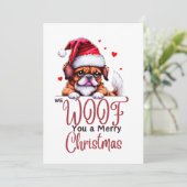 SCHATTIGE BULDOG WENST JE EEN PRETTIG KERSTFEEST FEESTDAGENKAART (Staand voorkant)