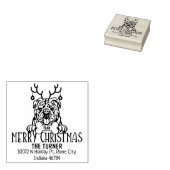 Schattige Bull Dog Merry Christmas Retouradres Rubberstempel (Gestempeld)