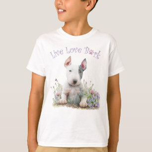Schattige Bull Terrier Bloemen T-shirt