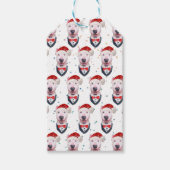 Schattige Bull Terrier Hond Kerst Patroon Cadeaulabel (Voorkant)