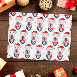 Schattige Bull Terrier Hond Kerst Patroon Fleece Deken