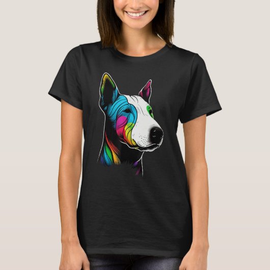 Schattige Bull Terrier Hond op Bull Terrier  3 T-shirt (Voorkant)