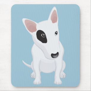 Schattige Bull Terrier Moeder Puppy Vader Hond Lie Muismat