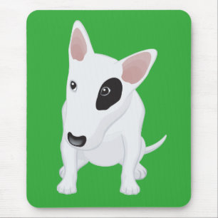 Schattige Bull Terrier Moeder Puppy Vader Hond Lie Muismat