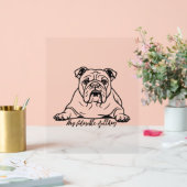 Schattige Bulldog Acryl Bord (Huwelijk)