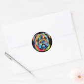 Schattige Bulldog Animal Pet Ronde Sticker (Envelop)