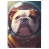 Schattige Bulldog Astronaut Klembord (Achterkant)