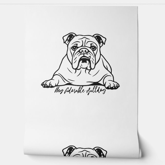 Schattige Bulldog Behang (Afrollen)