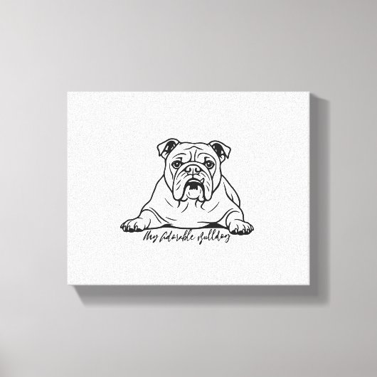 Schattige Bulldog Canvas Afdruk (Voorkant)