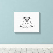Schattige Bulldog Canvas Afdruk (Insitu (Houten vloer))