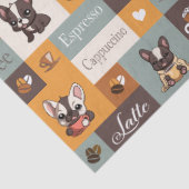 Schattige Bulldog & Coffee vintage Tissuepapier (Detail)