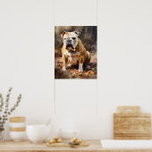 Schattige Bulldog Dog Art Print Poster (Keuken)