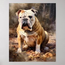 Schattige Bulldog Dog Art Print Poster