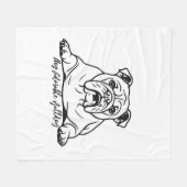 Schattige Bulldog Fleece Deken (Voorkant (Horizontaal))