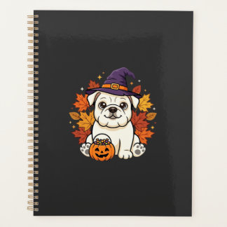 Schattige Bulldog Halloween Pompoen Hond Ontwerp_1 Planner