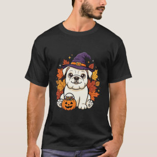 Schattige Bulldog Halloween Pompoen Hond Ontwerp_1 T-shirt