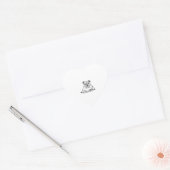 Schattige Bulldog Hart Sticker (Envelop)