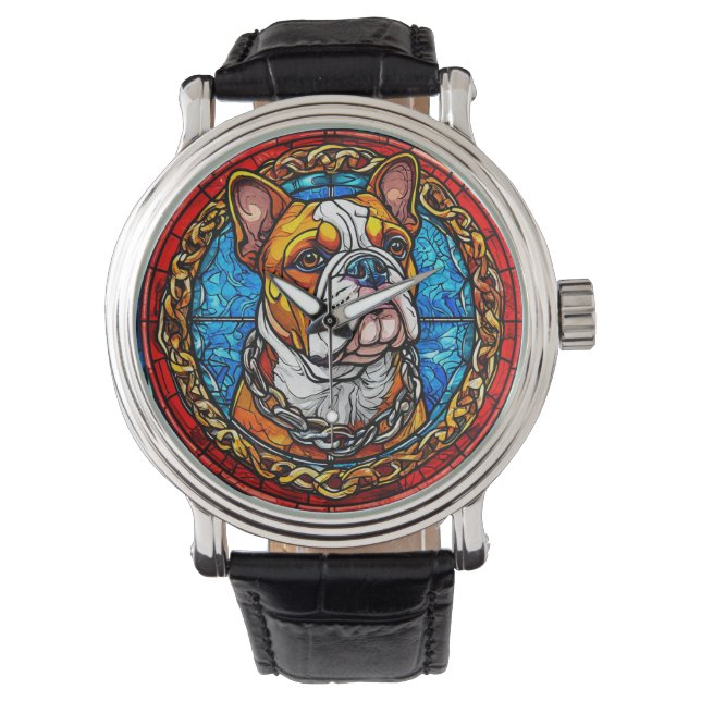 Schattige Bulldog Horloge (Voorkant)