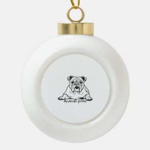 Schattige Bulldog Keramische Bal Ornament