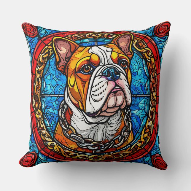 Schattige Bulldog Kussen (Voorkant)