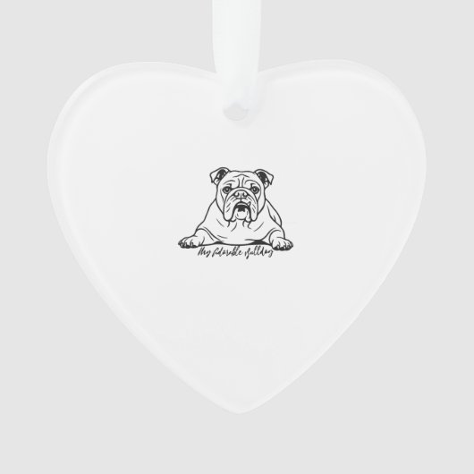 Schattige Bulldog Ornament (voorkant)
