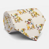 Schattige Bulldog Pattern Stropdas (Opgerold)