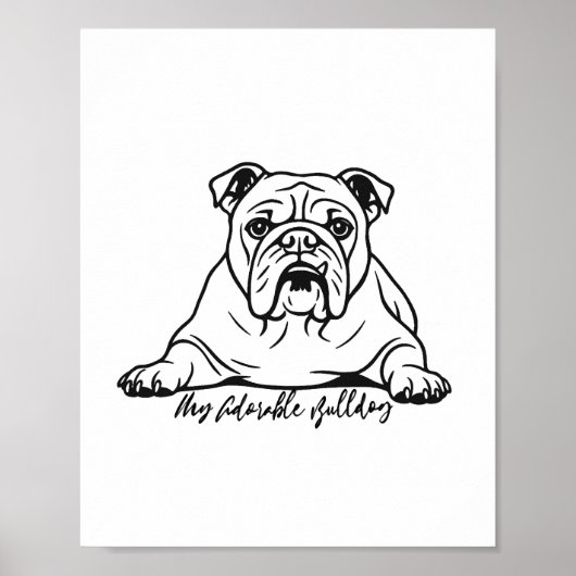 Schattige Bulldog Poster (Voorkant)