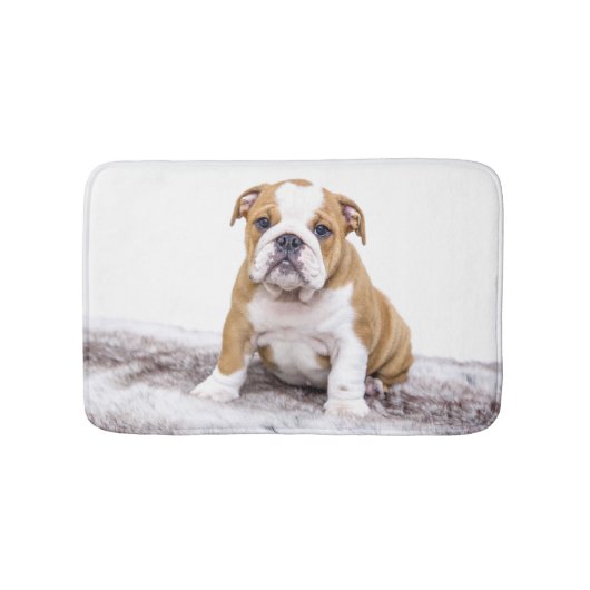 Schattige Bulldog Pup Badmat (Voorkant)