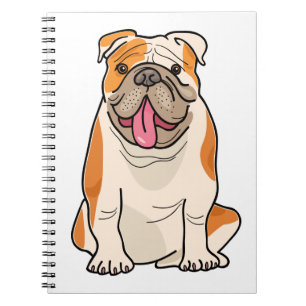 Schattige Bulldog Puppy Cartoon Hond Moeder Engels Notitieboek