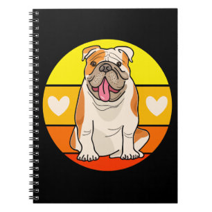 Schattige Bulldog Puppy Cartoon Hond Moeder Engels Notitieboek