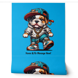 Schattige Bulldog Puppy Persoonlijke Streetwear Jo Behang